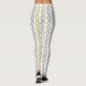 Leggings Motif Silver Gold en blanc (Dos)