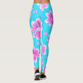Leggings Motif simple bleu et rose (Dos)