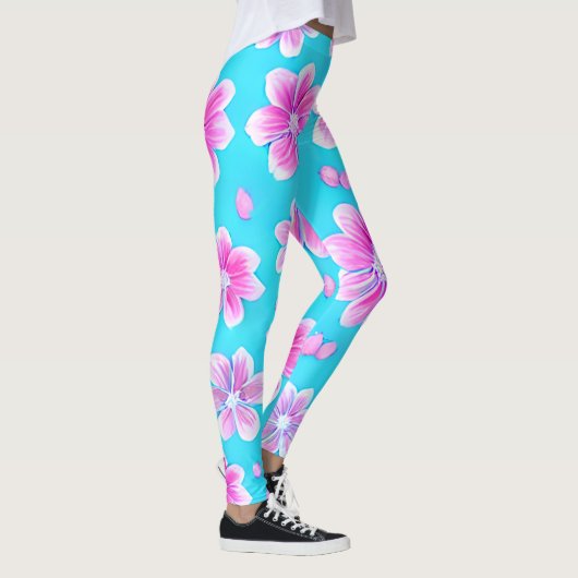 Leggings Motif simple bleu et rose (Droite)