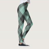 Leggings Motif simple tartan en turquoise (Droite)