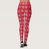 Leggings Motif Snowflake sur Red (Dos)