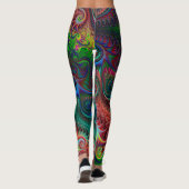 Leggings Motif spiral coloré Abstrait (Dos)