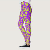 Leggings Motif Spot Poster de animal Moderne Violet Vert (Gauche)