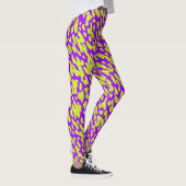 Leggings Motif Spot Poster de animal Moderne Violet Vert (Droite)
