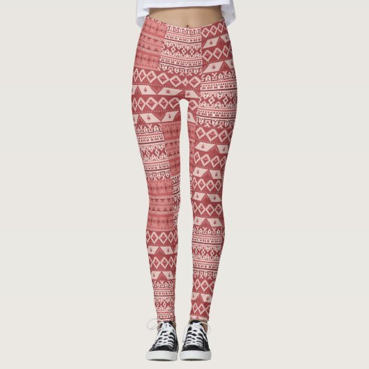 Leggings motif sud-ouest rouge (Devant)