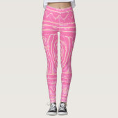 Leggings Motif sumérien mésopotamien rose (Devant)