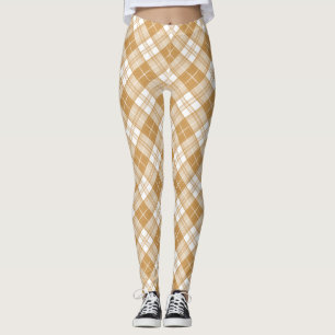 Leggings Motif Tartan Brun Blanc yxm0uat9