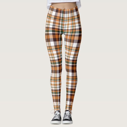 Leggings Motif tartan de Thanksgiving (Devant)