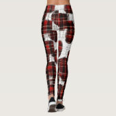 Leggings Motif Tartan Plaid Beige (Dos)