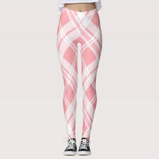 Leggings Motif Tartan rose (Devant)
