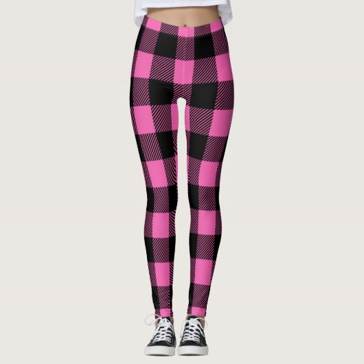Leggings Motif Tartan rose (Devant)