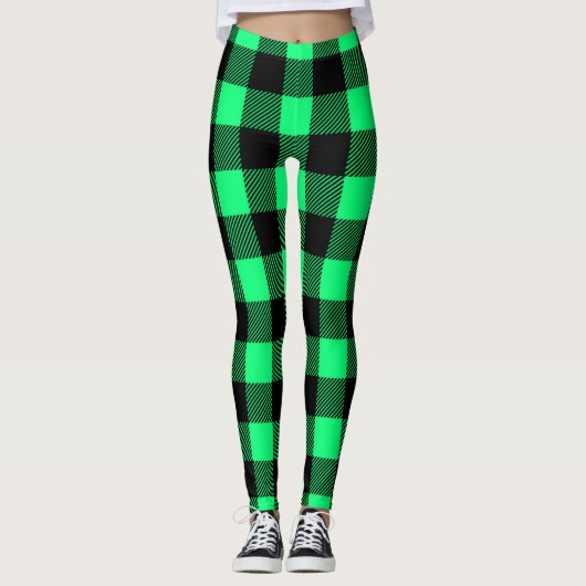 Leggings Motif Tartan vert (Devant)