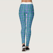 Leggings Motif tatan bleu et vert pour l'exercice (Dos)