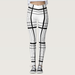 Leggings Motif tatan noir et blanc