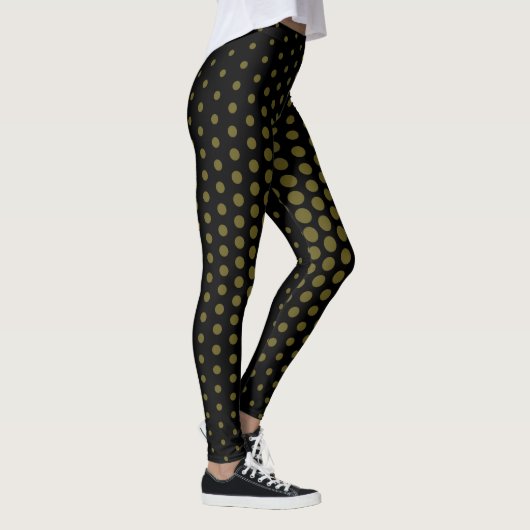 Leggings Motif Techno Dot de bronze antique (Droite)