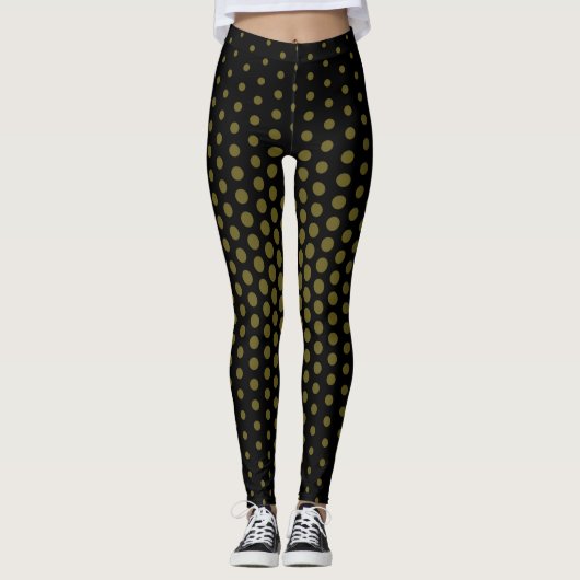 Leggings Motif Techno Dot de bronze antique (Devant)