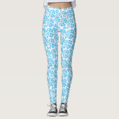Leggings Motif tendance bleu et blanc (Devant)