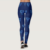 Leggings Motif tendance du Festival Hanoukka Blue Doodle (Dos)