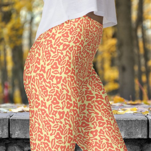 Leggings Motif tendance rouge et crème
