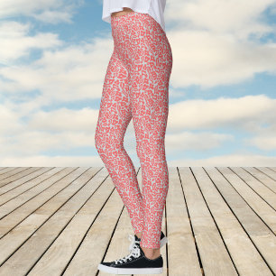 Leggings Motif tendance rouge et gris clair