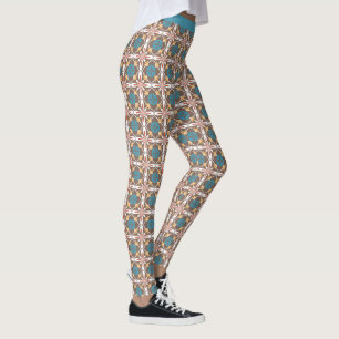 Leggings Motif tendance Sud-Ouest Blue Khaki Yoga