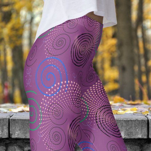 Leggings Motif tendance violet hypnotique 