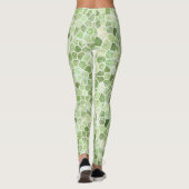 Leggings Motif Terrazzo Patchwork Pavé Vert Pâle (Dos)