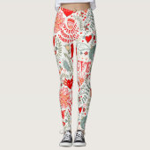 Leggings Motif, Texte, Oiseaux & Fleurs (Devant)