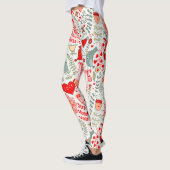 Leggings Motif, Texte, Oiseaux & Fleurs (Gauche)