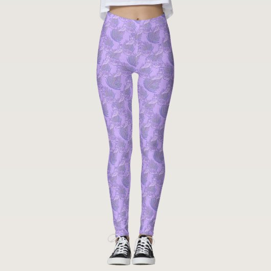 Leggings Motif Tigre Violet (Devant)