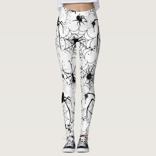 Leggings Motif Toile d'araignée Halloween (Devant)