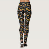 Leggings Motif Tournesol En Noir (Dos)