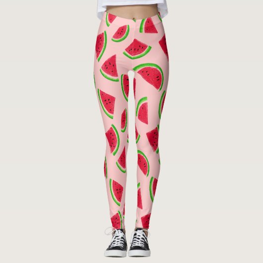 Leggings Motif Tranche de Pastèque (Devant)
