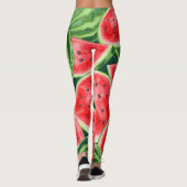 Leggings Motif Tranches de Pastèque Été Vibrant (Dos)