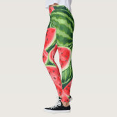 Leggings Motif Tranches de Pastèque Été Vibrant (Gauche)