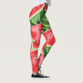 Leggings Motif Tranches de Pastèque Été Vibrant (Droite)