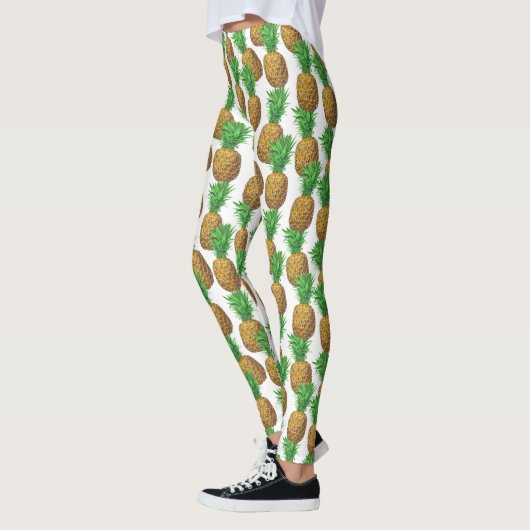 Leggings Motif transparent avec ananas (Gauche)