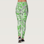 Leggings Motif Triangle Gris Vert (Dos)