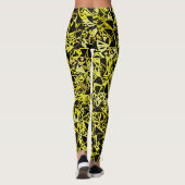 Leggings Motif Triangle Noir Jaune (Dos)
