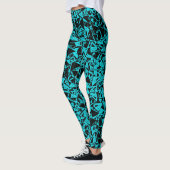 Leggings Motif Triangle Noir Sarcelle (Gauche)