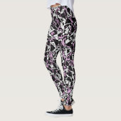 Leggings Motif Triangle Noir Violet (Gauche)