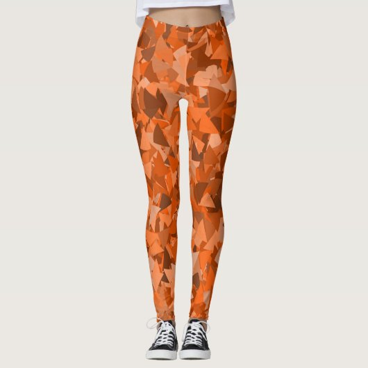 Leggings Motif Triangle Orange Marron (Devant)