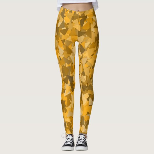 Leggings Motif Triangle Orange Marron (Devant)