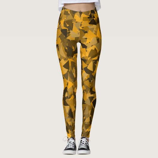 Leggings Motif Triangle Orange Marron (Devant)