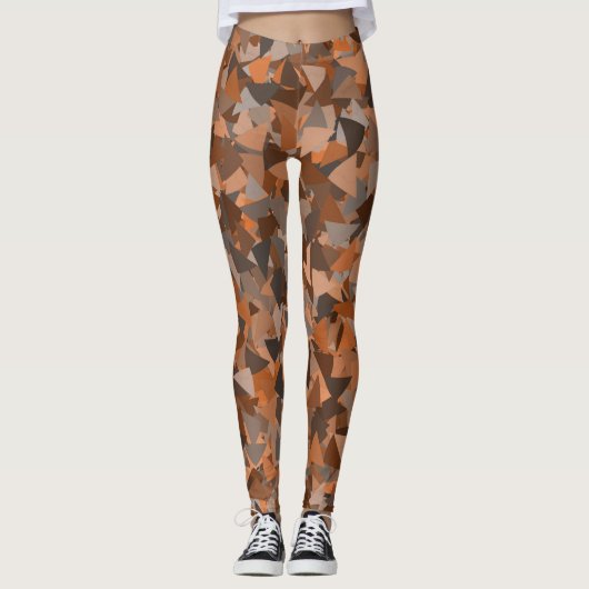 Leggings Motif Triangle Orange Marron (Devant)