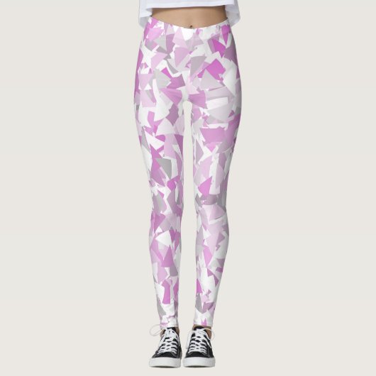 Leggings Motif Triangle Rose Violet (Devant)