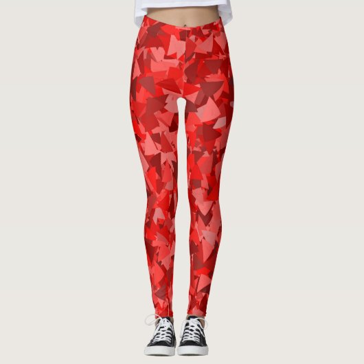 Leggings Motif Triangle Rouge (Devant)