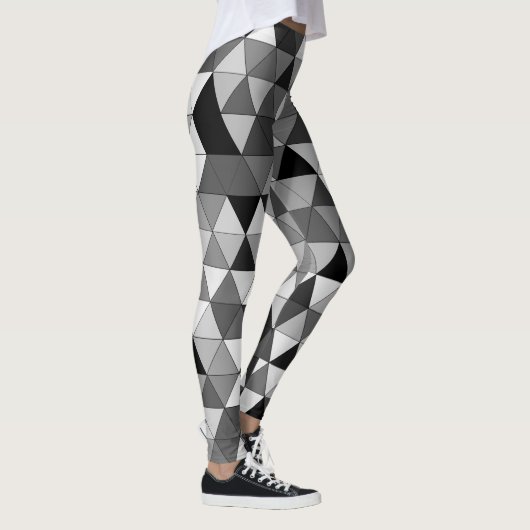 Leggings Motif triangle tendance gris et noir neutre couleu (Droite)