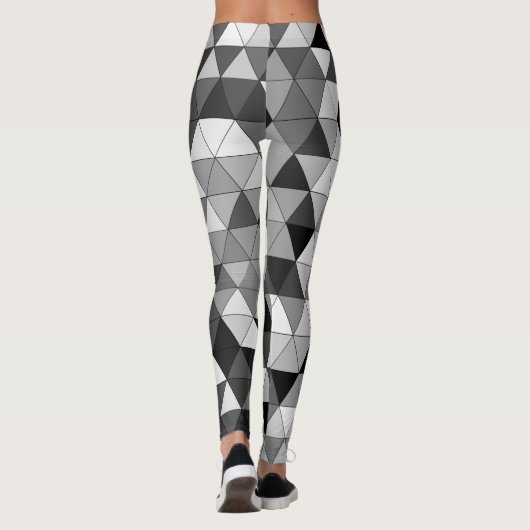 Leggings Motif triangle tendance gris et noir neutre couleu (Dos)