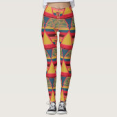 Leggings Motif triangulaire panafricain coloré (Devant)